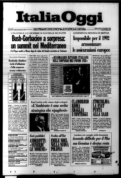 Italia oggi : quotidiano di economia finanza e politica